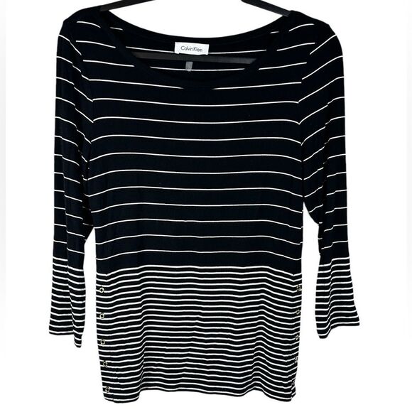 Calvin Klein stripped top.  Size: XS - Picture 1 of 5
